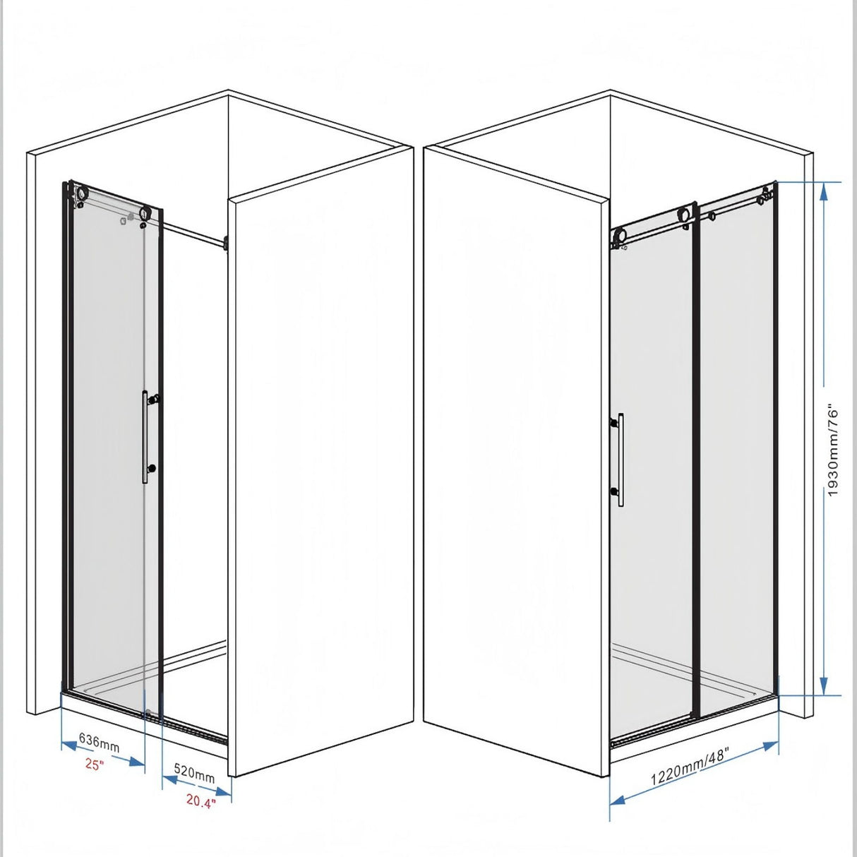 Frameless Shower Door With Handle