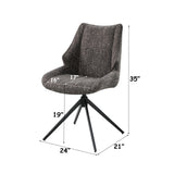 Malika - Side Chair With Swivel (Set of 2) - Brown Gray