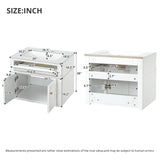 Wall Mounted Bathroom Vanity With Tip Out Drawer And Open Back Design