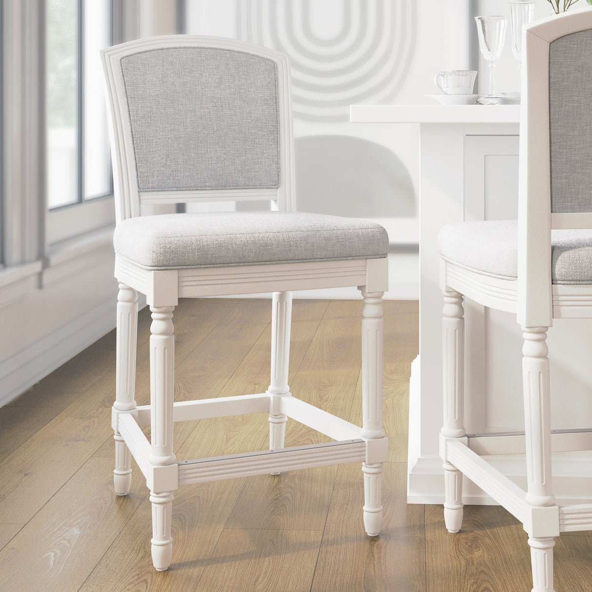 Stool With Upholstered Seat And Back
