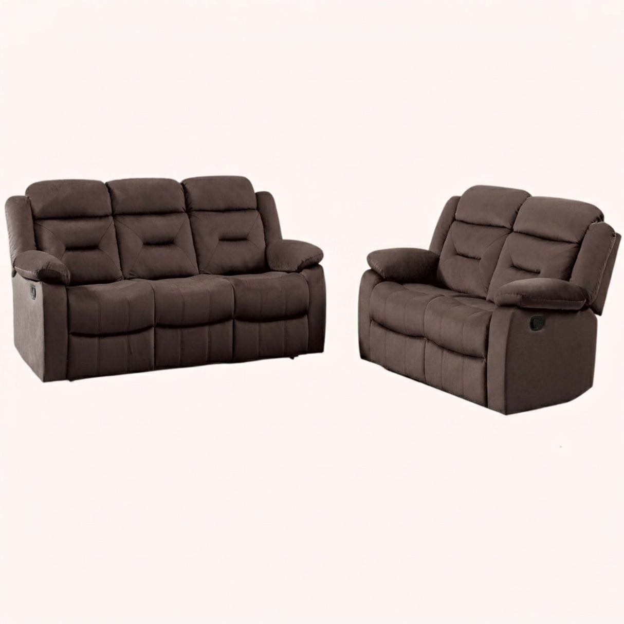 Contemporary Living Room Set With Pillow Arms And Headrest Support