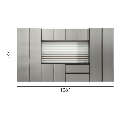 Nova Series - Garage Cabinet Set A With Soft Closing Doors - Metallic Gray