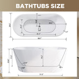 Glossy Freestanding Bathtub With Toe Tap Drain