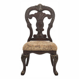 Elegant Style Beautiful Side Chairs 2 Piece Set Cherry With Tipping Fabric Upholstered Traditional Dining Furniture - Cherry