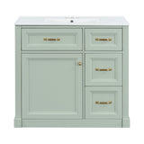 Modern Bathroom Vanity With Sink, 4 Drawers, Soft-Close Door, Adjustable Shelf