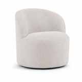 Upholstered Barrel Accent Chair For Living Room - White