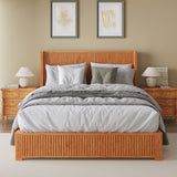 Platform Bed Frame With Headboard, Floor Standing Design