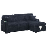 Convertible Sectional Upholstered Sleeper Sofa With Storage Chaise