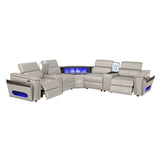 Nova - Sectional With Bluetooth Speaker, LED And Lifting Wine Cabinet