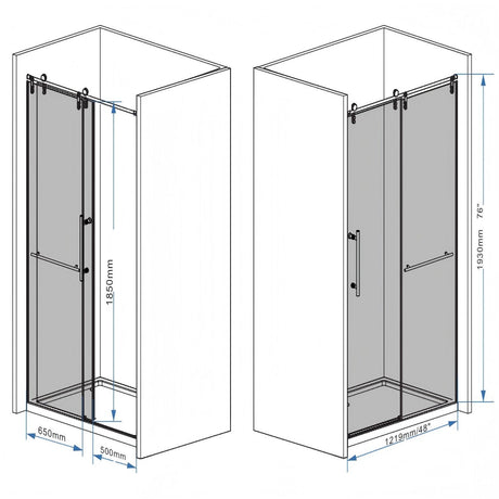 Frameless Sliding Bathtub Door With Frame