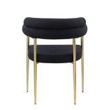 Dining Chairs (Set of 2), Mid-Century Modern Dining Chairs, Kitchen Dining Room Chairs, Round Boucle Backrest Sherpa Dining Chair With Brushed Metal Legs