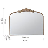 Arch Mirror, Baroque Inspired Wall Decor For Bathroom, Bedroom, Living Room