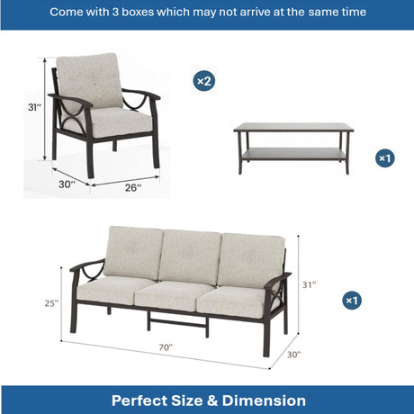 Patio Furniture Set & Coffee Table For Backyard