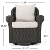 Amaya - Outdoor Swivel Rocker Chair With Water Resistant Cushions - Brown / Beige