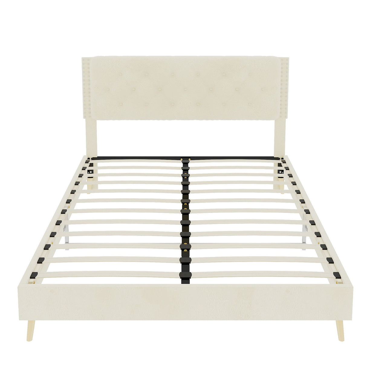 Upholstered Bed With Tufted Headboard