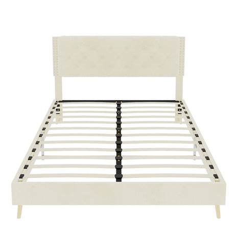 Upholstered Bed With Tufted Headboard