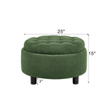 Storage Round Footstool Table Ottoman