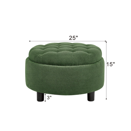 Storage Round Footstool Table Ottoman