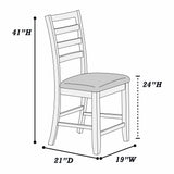 Ladder Back Design Counter Height Dining Chairs (Set of 2) - Walnut