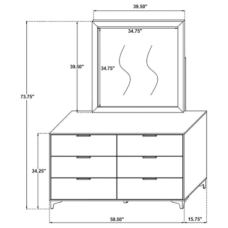 James - 6 Drawer Dresser With Mirror
