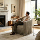 Isle - Swivel Chair With Fringe Accent