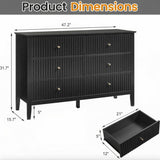 Modern 6 Drawer Fluted Dresser