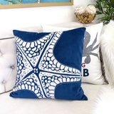 Seastar Starfish Pillow With Hidden Zipper (Set of 2) - Indigo