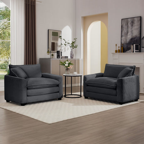 Modern Classic Fabric Single Chair Deep Seat Sofa With Pillow