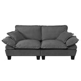 2 Seater Modular Loveseat With Curved Armrests