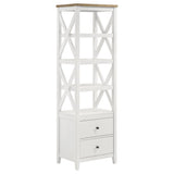 Delaney - 4 Shelf Bookcase With Top Storage Tower - White
