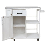 Outdoor Kitchen Island Prep Station With Lockable Wheels, Ample Storage, Towel & Spice Racks