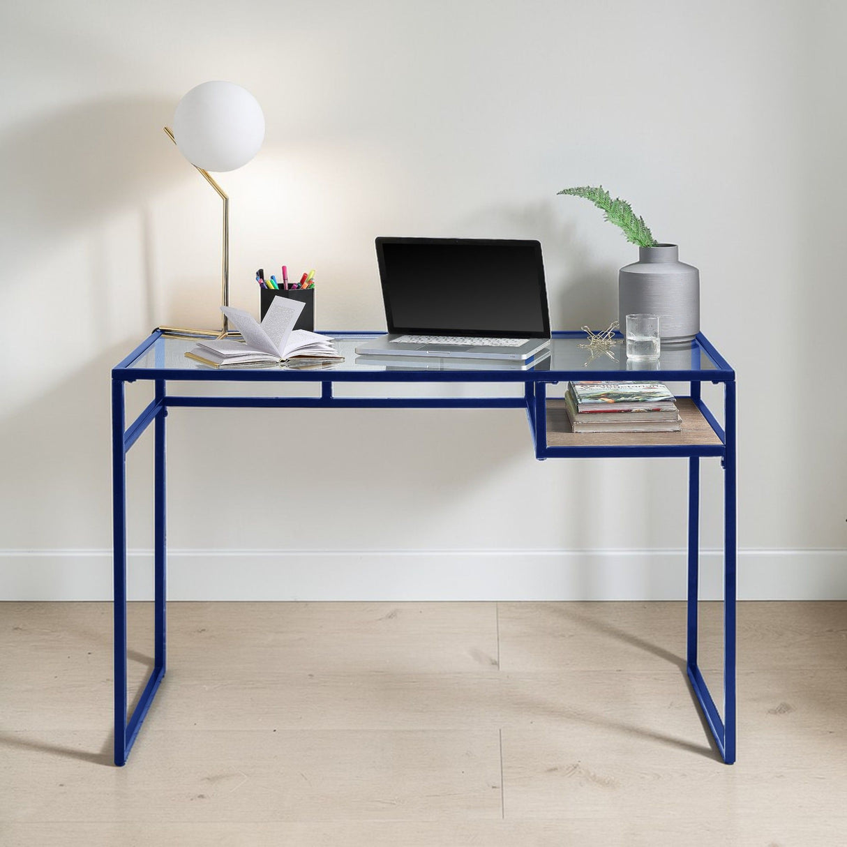 Yasin - Glass Top Writing Desk