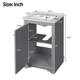 Bathroom Vanity With Sink, Freestanding Single Cabinet Set, Soft Close Door, Adjustable Shelf
