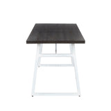 Geo - Industrial Dining Table - Vintage White / Espresso