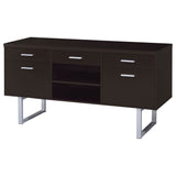 5 Drawer Credenza With Open Shelving - Cappuccino