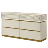 Stanley - 6 Drawer Dresser With Crocodile Texture (Mirror Not Included) - Gray