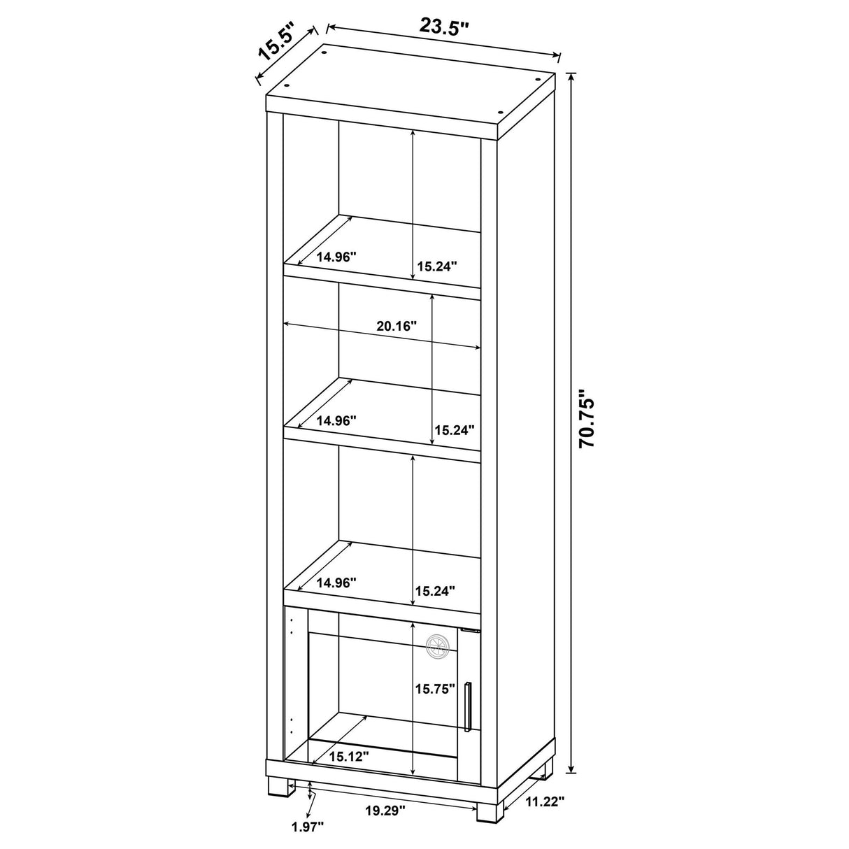 Vivek - 3 Shelf Media Tower