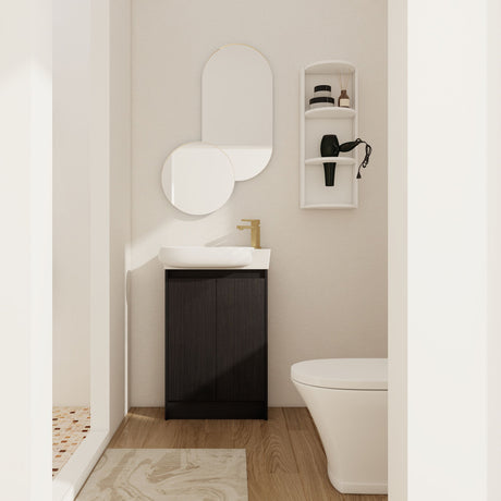 Freestanding Bathroom Vanity With Sink And Storage Rack, Soft Close Doors Base With Basin
