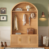 Arched Top Hall Tree With 5 Hooks