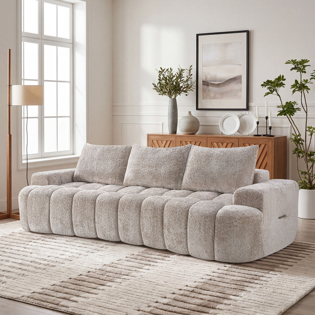 Extra Large Curved Front Compressed Sectional Sofa