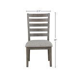 Side Dining Chair With Ladder Back (Set of 2) - Gray