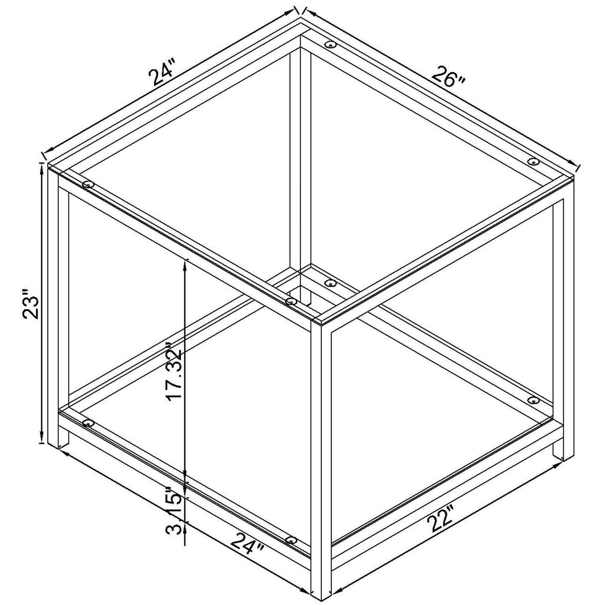 Weston - 1 Shelf Side End Table - Nickel