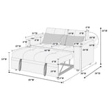 Modern Style Convertible Sofa With Pull-Out Bed, USB Ports & Cup Holders