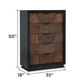 Houston - 5 Drawer Chest - Walnut