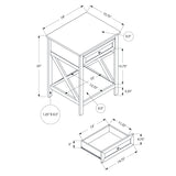 Accent End Table, 2 Tier, Storage Drawer, Transitional Style