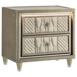 Mika - 2 Drawer LED Nightstand With USB