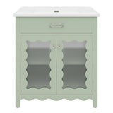 Modern Bathroom Vanity With Tempered Glass Doors