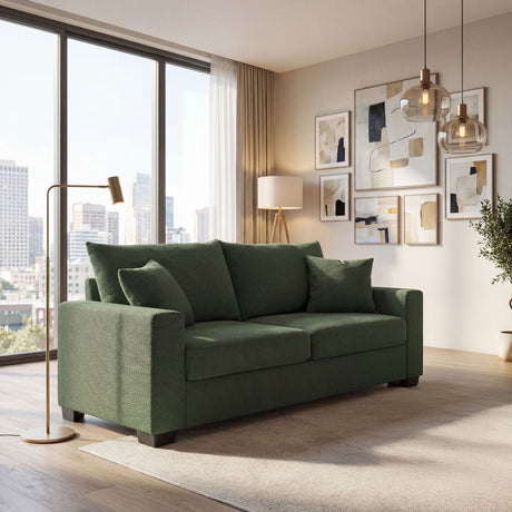 2 Seater Sofa, 2 Throw Pillows For Living Room