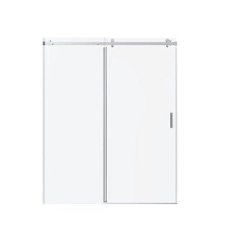 Frameless Single Sliding Shower Door, Sgcc Tempered Glass, Reversible