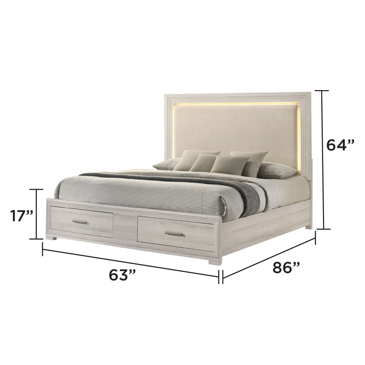 Colorado - Bed With Upholstered LED Headboard